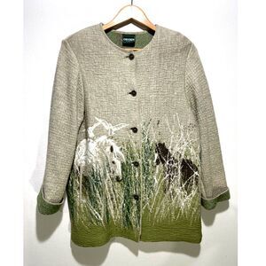 Geiger knitted blazer equestrian horses Australia made wool blend winter women L